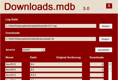 screenshot der downloads.mdb