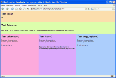 die php4xslttest.html im einsatz